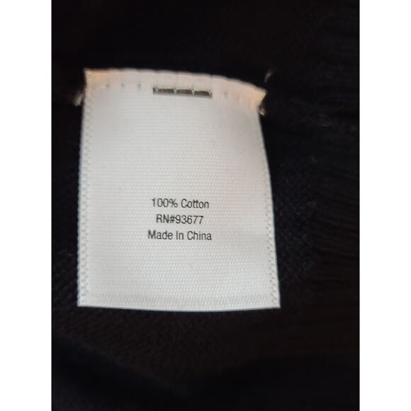 NWT St John's Bay black white grey argyle plaid cotton v-neck sweater small pet - Picture 5 of 6